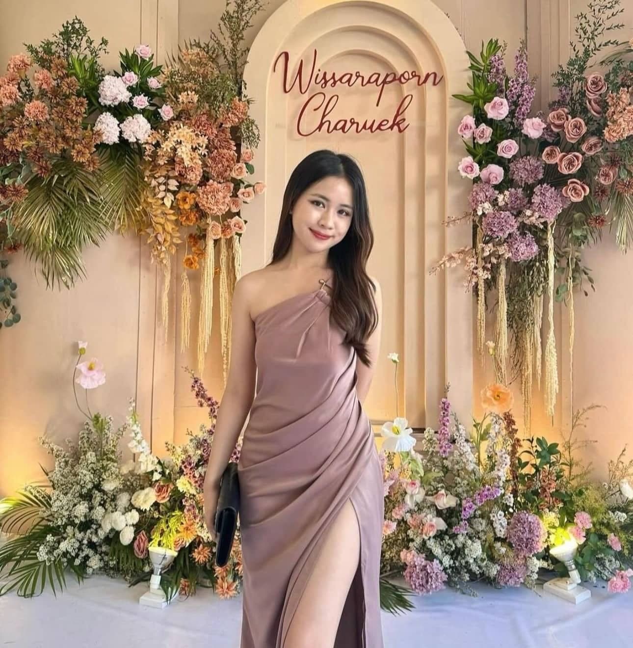ชุดราตรี เพื่อนเจ้าสาว สีน้ำตาล
