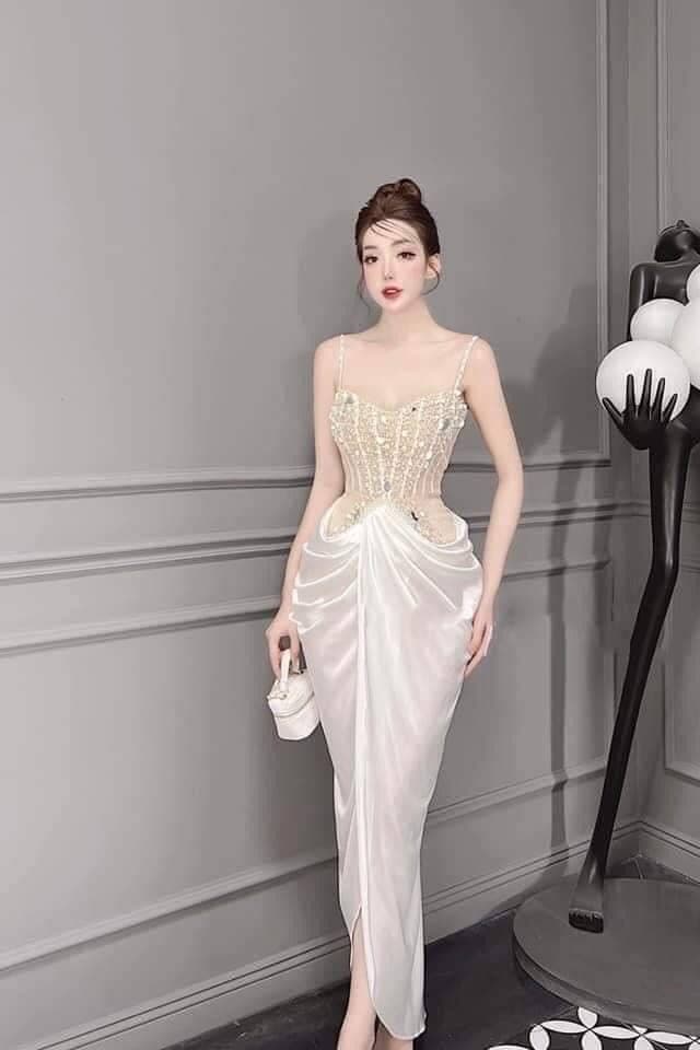 ชุดเดรส แต่งมุก สีขาว Brand HiSo 3045 Size S-M BKK รูปที่ 6