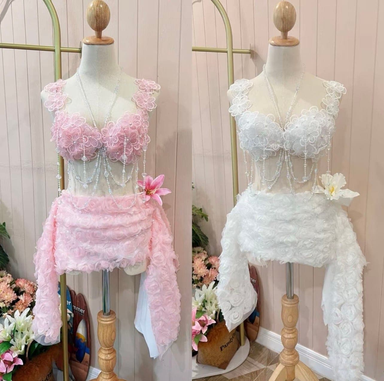 ชุดเซ็ท 2 ชิ้น เที่ยวทะเล สีชมพู 4035 FreeSize BKK รูปที่ 2