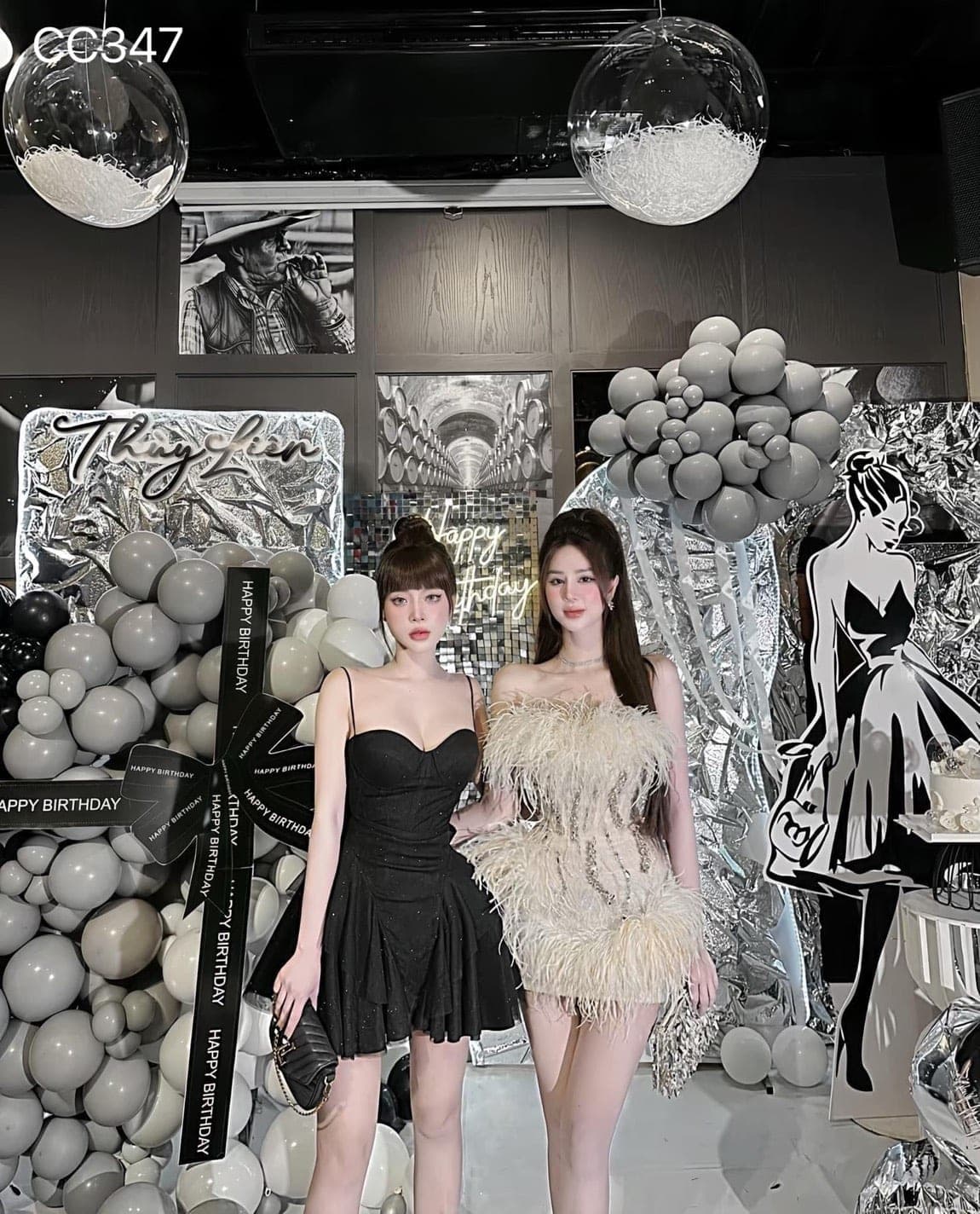 ชุดเดรส ขนนก กลิตเตอร์  สีขาว-ครีม Brand HiSo 2182 Size M-L BKK รูปที่ 6