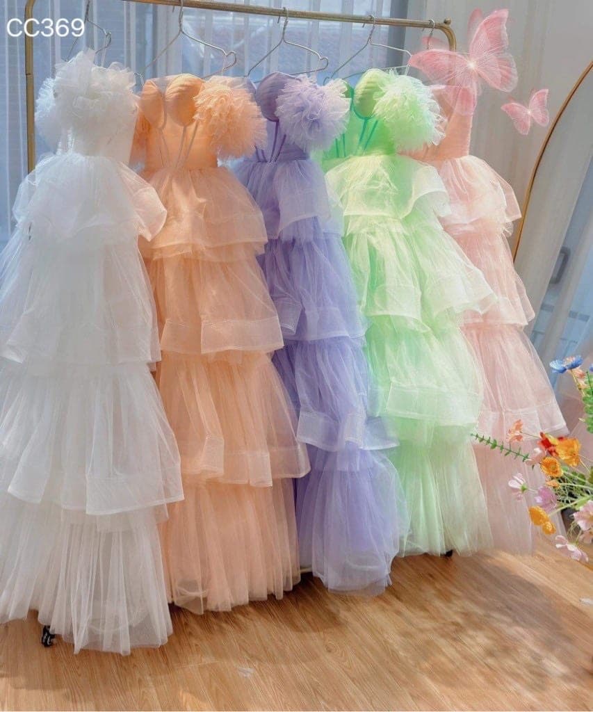 ชุดเดรส ฟู เกาะอก สีชมพู Brand HiSo 3064 Size S-M BKK รูปที่ 8