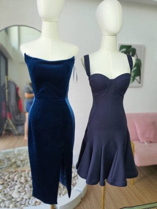 ชุดเดรส สีน้ำเงิน POEM 1012 Size S (34) BKK รูปที่ 3