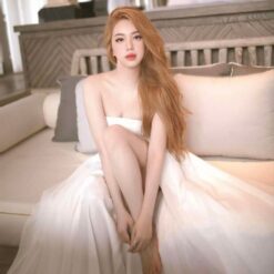 ชุดราตรี เกาะอก สีขาว BRAND WETAVOCADOVN  3037 Size S-M-L