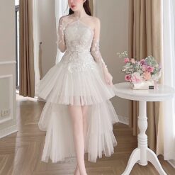 ชุดเดรส แต่งดอก สีขาว Brand HiSo 2132 Size S-M