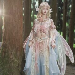 ชุดเซ็ท ผีเสื้อ แต่งเพชร สีชมพู แบรนด์แท้ นำเข้า 4014 Size S-M