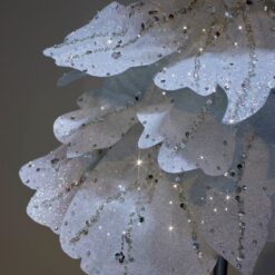 ชุดเดรส แต่งดอก+กลิตเตอร์ สีขาว 2102 Size M