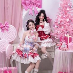 ชุดเดรส เกาะอก แต่งโบว์ สีแดง 2135 Brand HiSo Size S-M
