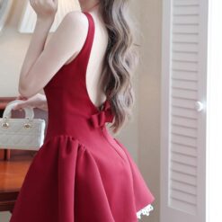 ชุดเดรส แต่งลูกไม้ สีแดง BRAND WABISABI 2148 Size S-M