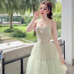 ชุดเดรส สีเขียว Brand HiSo 3021 Size S-M