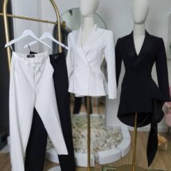 ชุดสูท+กางเกง สีดำ POEM แท้ 1021 Size S-M (36)