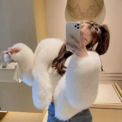 เสื้อ ขนเฟอร์ สีขาว ตปท 9003 Freesize