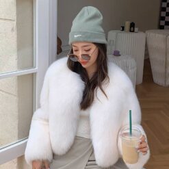 เสื้อ ขนเฟอร์ สีขาว ตปท 9003 Freesize