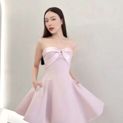 ชุดเดรส สีชมพู POME 1016 Size S-M (36)