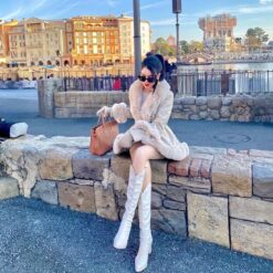 เสื้อ ขนเฟอร์ สีทูโทนขาว-ครีม แบรนด์ AIRLY 9005 Size Freesize