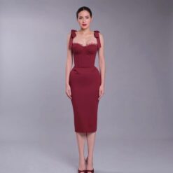 ชุดเดรส สีแดง POEM 1011 Size S-M (36)