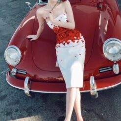 ชุดเดรส POME คอลเลคชั่น กุหลาบ+เข็มขัด 1015 Size S-M (38)