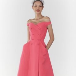 ชุดเดรส สีบานเย็น POEM 1028 Size S-M (34)