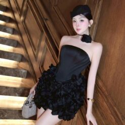 ชุดเดรส กุหลาบ ดำ ชมพู ZEN LULU 2190 SIZE S-M