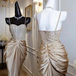 ชุดเดรส-ราตรี สายเดี่ยว สีขาว สีแดง สีครีมทอง ZEN LULU 3070 SIZE S-M