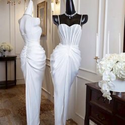 ชุดเดรส-ราตรี สายเดี่ยว สีขาว สีแดง สีครีมทอง ZEN LULU 3070 SIZE S-M