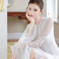 ชุดเดรส แขนยาว ลูกไม้ กระโปรงฟู TRANALI 2202 SIZE S-M