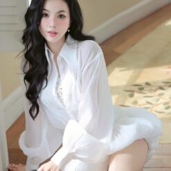 ชุดเซ็ท 3 ชิ้น แขนยาว สีขาว ลูกไม้ TRANALI 4024 SIZE S-M