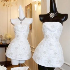 ชุดเดรส โบว์ สีดำ สีขาว ZEN LULU 2192 SIZE S-M