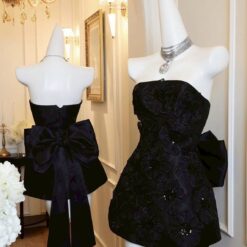 ชุดเดรส โบว์ สีดำ สีขาว ZEN LULU 2192 SIZE S-M