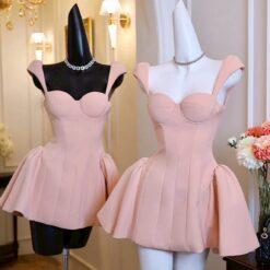 ชุดเดรส กระโปรงบาน สีชมพู ZEN LULU 2193 SIZE S-M