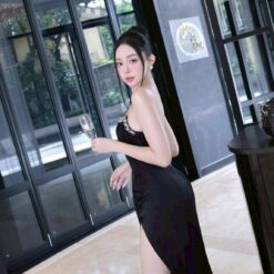 ชุดเดรส-ราตรี เกาะอก แต่งเพรช สีดำ  สีขาว สีครีมทอง ZEN LULU 3065 SIZE S-M