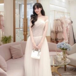 ชุดเดรส ปาดไหล่ สีขาว 3056 Brand HiSo Size XL