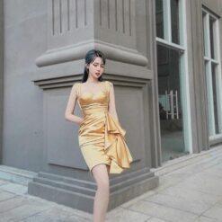 ชุดเดรส สีทอง 𝘾𝙃𝙇𝙊𝙀 𝘿𝙀𝙎𝙄𝙂𝙉 𝙏𝙃𝘼𝙄𝙇𝘼𝙉𝘿 2184 Size S-M