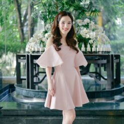 ชุดเดรส สีชมพู POEM 1013 Size S-M (36)