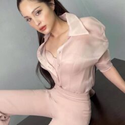 เสื้อเชิ๊ตซีฟอง+เสื้อเกาะอก+กางเกง POEM แท้ 1038  Size S-M (36)