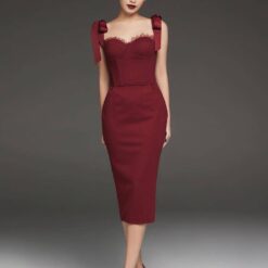 ชุดเดรส สีแดง POEM 1011 Size S-M (36)