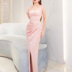 ชุดเดรส ราตรี สีชมพู VANANHSCARLET 3050 Size S-M