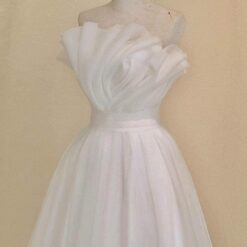 ชุดแต่งงาน ชุดเจ้าสาว เกาะอก สีขาว Brand HiSo 3044  Size S-M