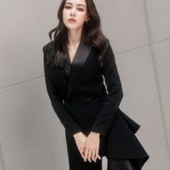 ชุดสูท+กางเกง สีดำ POEM แท้ 1021 Size S-M (36)