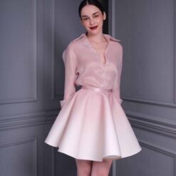 เสื้อเชิ๊ตซีฟอง+เสื้อเกาะอก+กระโปรง POEM 1027 Size S-M (ุ36)