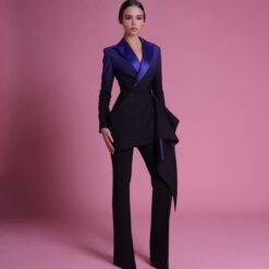 ชุดสูท+กางเกง POEM แท้ สีทูโทน 1026 Size S-M (36)