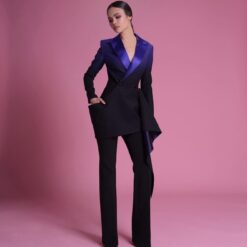 ชุดสูท+กางเกง POEM แท้ สีทูโทน 1026 Size S-M (36)