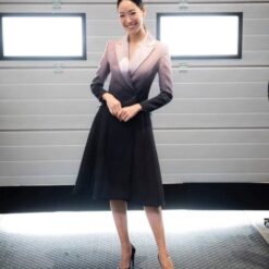 ชุดเดรส สูท สีทูโทน POEM 1025 Size S-M-L (38)