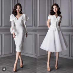 ชุดแต่งงาน ชุดเจ้าสาว สีขาว POEM 1004 Size M-L (40)