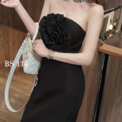 ชุดเซ็ท เกาะอกดอก สีขาว สีดำ Brand เวียดนามแท้ 4015 Size S