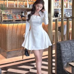 ชุดเดรส สีชมพู สีขาว BRAND TRANALI 4016 Size S