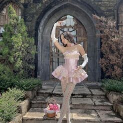 ชุดเดรส เกาะอก สีชมพู BRAND WETAVOCADO 2173 Size S