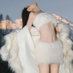 ชุดเซ็ท+เสื้อ+กรโปรง+ถุงเท้า สีขาว แบรนด์แท้นำเข้า ตปท 9008 Size S