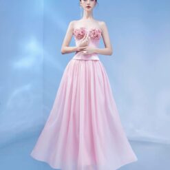 ชุดเซ็ท เกาะอก แต่งดอก BRAND TRANALI สีชมพู 4018 Size