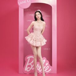 ชุดเดรส เกาะอก ผีเสื้อ สีชมพู BRAND LANE CI 2178 Size S-M