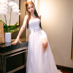 ชุดแต่งงาน ชุดเจ้าสาว สีขาว โบว์เพชร Brand HiSo 3072 Size S2